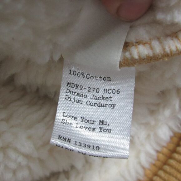 Mumu Blue Women's Small Brown Corduroy Shearling Lined Trucker Jacket - Picture 5 of 6